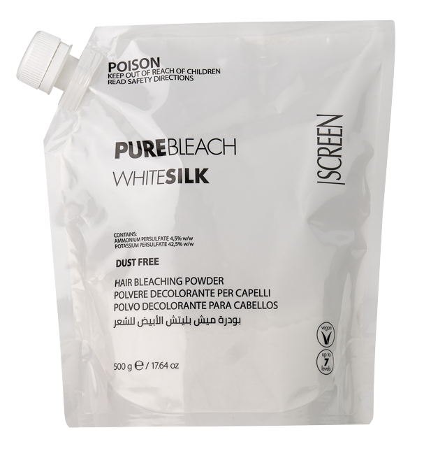 Pure bleach white silk